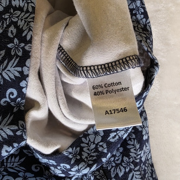 Appleseeds Dress Medium Navy & Blue Womens Dress Short Sleeve w/Front Pockets - Picture 10 of 10